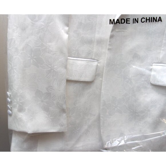 Jos A Bank Dinner Jacket Blazer 40R Tailored Fit Floral Jacquard White E01071 - Picture 7 of 7